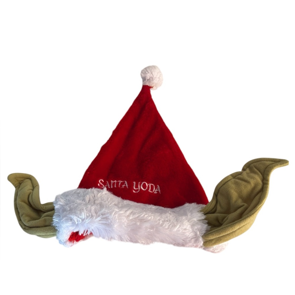 Red Santa Yoda Hat with Green Ears